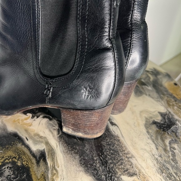 Frye Stella Short Chelsea Black Leather Boot - Picture 7 of 14